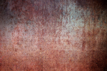 Old rusted metallic plate; grungy background or texture