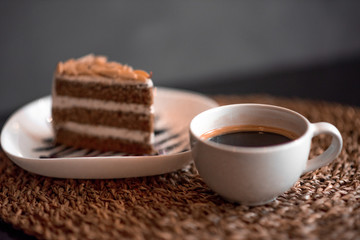  A hot coffee cup placed on the table