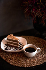  A hot coffee cup placed on the table