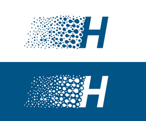 Abstract Dotted H Letter Digital Logo Design.