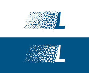 Abstract Dotted L Letter Digital Logo Design.