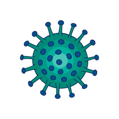 Vector Coronavirus element. 2019-nCov novel coronavirus. Hand drawn doodle illustration. Isolated on white background.