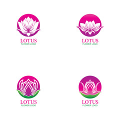 Vector lotus flowers design for spa, yoga class, hotel and resort