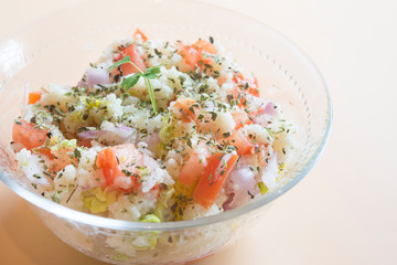Traditional oriental salad Tabbouleh in bowl