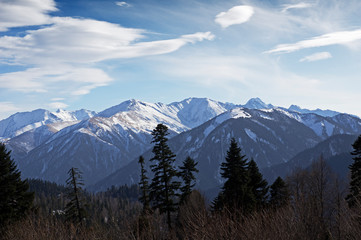 mountains in winter