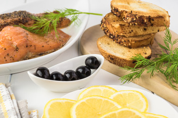 Smoke roasted salmon sandwich.