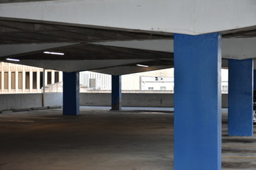 Upper level of a parking deck with no cars