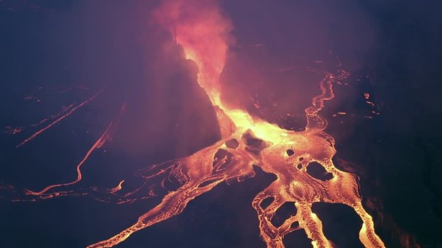 Bubbling lava in the mouth of Nyiragongo volcano, Congo