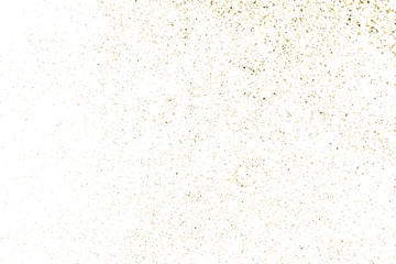 Gold glitter texture isolated on white. Amber particles color. Celebratory background. Golden explosion of confetti. Vector illustration,eps 10.