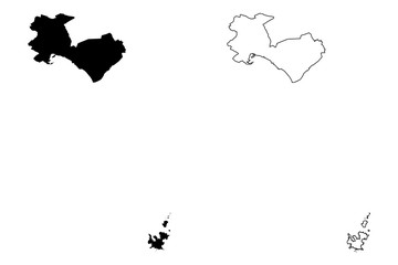 Palma de Mallorca City (Kingdom of Spain, Balearic Islands) map vector illustration, scribble sketch City of Palma map