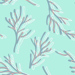Fototapeta na wymiar Seamless Pattern of Winter Twigs. Vector Background.