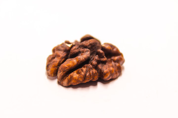 A picture of walnuts on white background