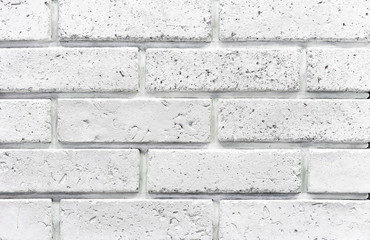 Brick wall from of white bricks. Background and texture of brickwork.