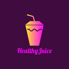 healthy juice logo design. vector template.