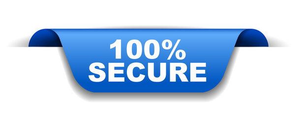 blue vector banner 100% secure