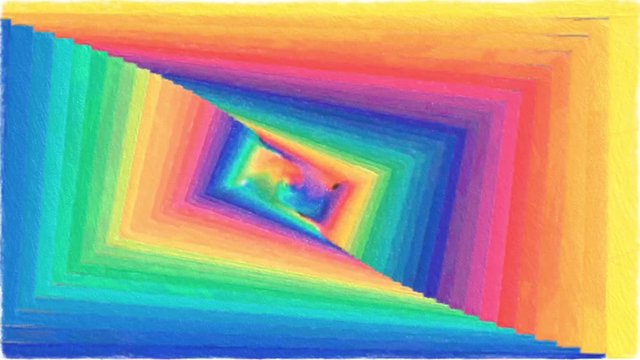 gorgious rainbow spectrum color in  geometric shape twirl rotating in circle motion look like deep tunnel