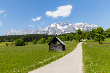 Dachstein and landscape near Ramsau, Austria