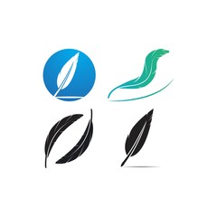 feather logo vector template