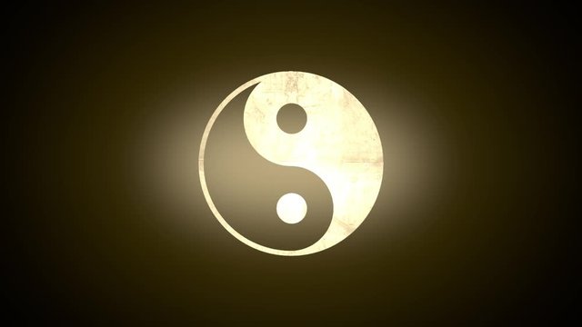 Ying yang symbol text title animation