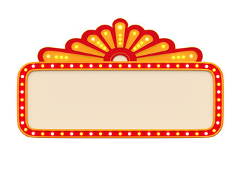 Blank Theater Sign Isolated