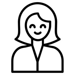 Girl genuine happiness and warm, positive feelings Face on White Background,  Worker Seems Happy after Achieving the target Vector Icon Design