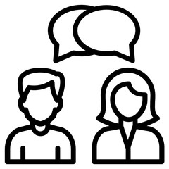 Obraz premium Cross Gender Communication Concept, Male Female Avatar with Chat Bubble Conversation on White background