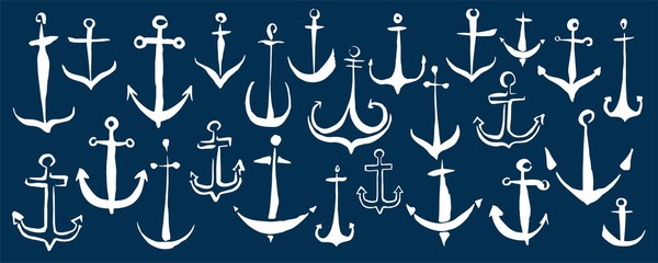 Anchors banner hand painted with ink brush