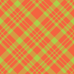 Seamless pattern in creative bright green and orange colors for plaid, fabric, textile, clothes, tablecloth and other things. Vector image. 2