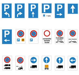 ISO 7010 SEGNALI STRADALI DI INDICAZIONE PARCHEGGIO E SOSTE VIETATE CITTA' CON RIMOZIONE MEZZI DI TRASPORTO PARCHEGGIO DISABILI