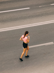 Woman Training On Street