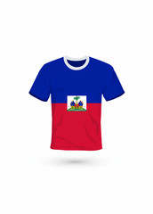 Sport shirt in colors of Haiti flag. Vector illustration for sport, championship and national team, sport game
