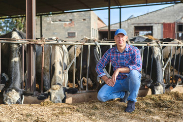 Portrait of a man on livestock ranches.