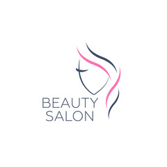 Logo template for hair salon, beauty salon, cosmetic procedures, spa center. Beauty logo for hair salon