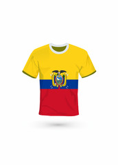 Sport shirt in colors of Ecuador flag. Vector illustration for sport, championship and national team, sport game