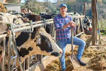 Portrait of a man on livestock ranches.
