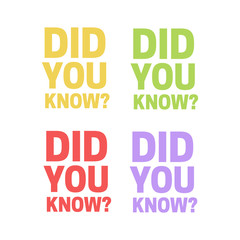 Did you know icon. Did You Know vector sign