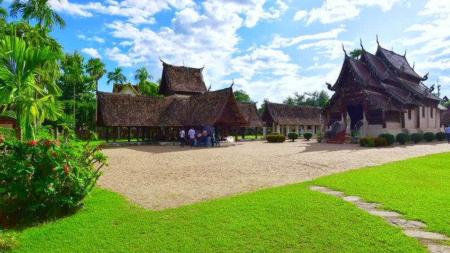 4K time lapse video of landscape in Ton Kwen Temple, Chiang Mai province.