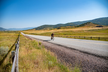Triathlete on the bike course