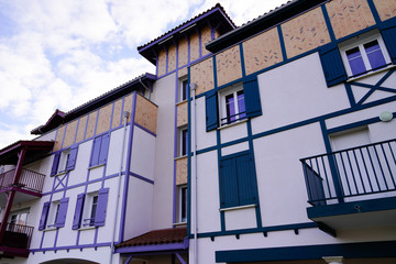 Street building in pays basque Pyrenees-Atlantiques France