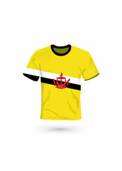 Sport shirt in colors of Brunei flag. Vector illustration for sport, championship and national team, sport game