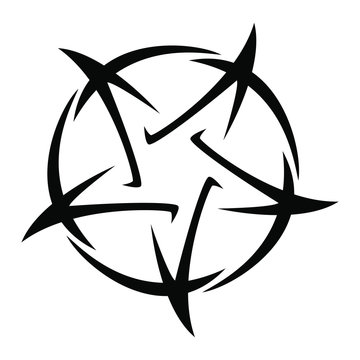 Pentagram - tattoo five-poi Royalty Free Vector Image