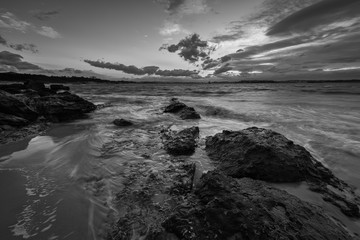 Fototapeta premium Sunset in the Loredo Beach. Cantabria. Spain.