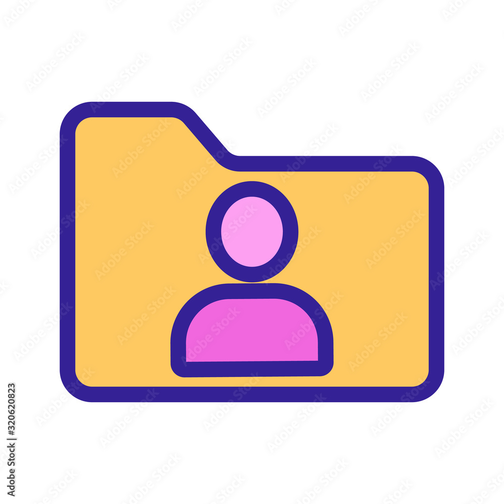 Poster the user folder is an icon vector. a thin line sign. isolated contour symbol illustration