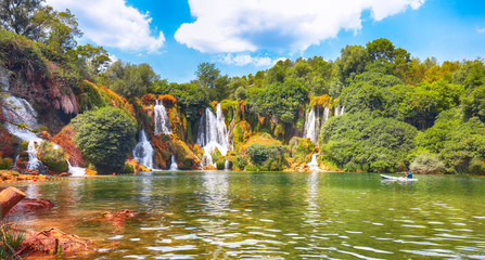 Picturesque Kravice waterfalls in the National Park of Bosnia and Herzegovina