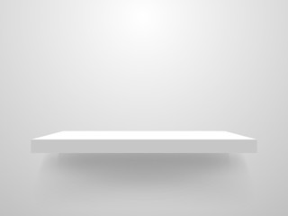 Download Empty Shelf Mockup On White Wall Clean Illuminated Bookshelf Template Home Interior Design Realistic Store Shelf With Shadow 3d Gallery Object Vector Illustration Wall Mural Vegorus