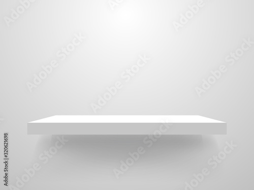 Download White Shelf Mockup Clean Bookshelf Empty Shelf Template On Light Background Realistic Store Shelves Home Interior Design Vector Illustration Wall Mural Vegorus