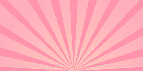 Retro vintage pink background with rays and texture