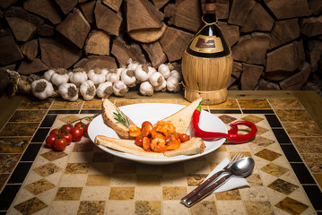 food on plate at restaurant