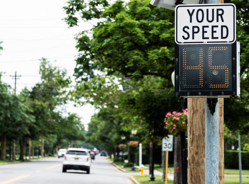 Sign Posting Your Driving Speed On Local Village Road