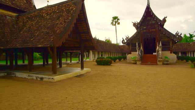 4K video of landscape in Ton Kwen Temple, Thailand.